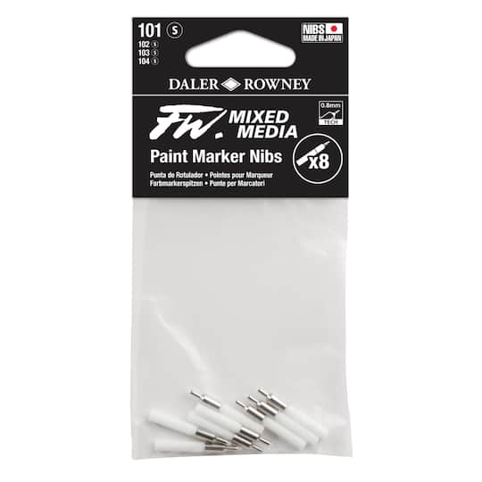 Daler-Rowney&#xAE; 101 Small FW Empty Paint Marker 8 Nib Set